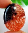 25x20x6mm Unique Red&Black Druzy Geode agaat ovale kettinghanger - nr. 1