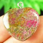 20x22x6mm Natural Nipomo Coral Fossil hart kettinghanger, - nr. 1