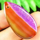 35x19x5mm Purple Red Druzy Geode Agate druppelvormige kettinghanger, - nr. 1