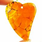39x28x5mm Orange Black Dragon Veins Agate hart kettinghanger, - nr. 1