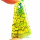 38x21x5mm Yellow Green Dragon Veins Agate Trapezoid kettinghanger, - nr. 1