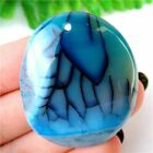 39x23x6mm Unique Blue&Black Dragon Veins Agate Oval kettinghanger, - nr. 1