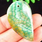 40x23x6mm Green Fire/Dragon Veins Agate Wing kettinghanger, - nr. 1