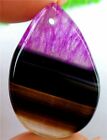 35x23x4mm Black&Purple Stripes Druzy Geode Agate druppelvormige kettinghanger - nr. 1