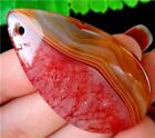 44x25x5mm Red&Orange Stripes Druzy Geode Agate druppelvormige kettinghanger - nr. 1