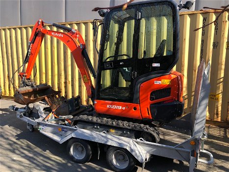 Kubota KX 019-4 Minikraan en aanhanger te koop! - 0