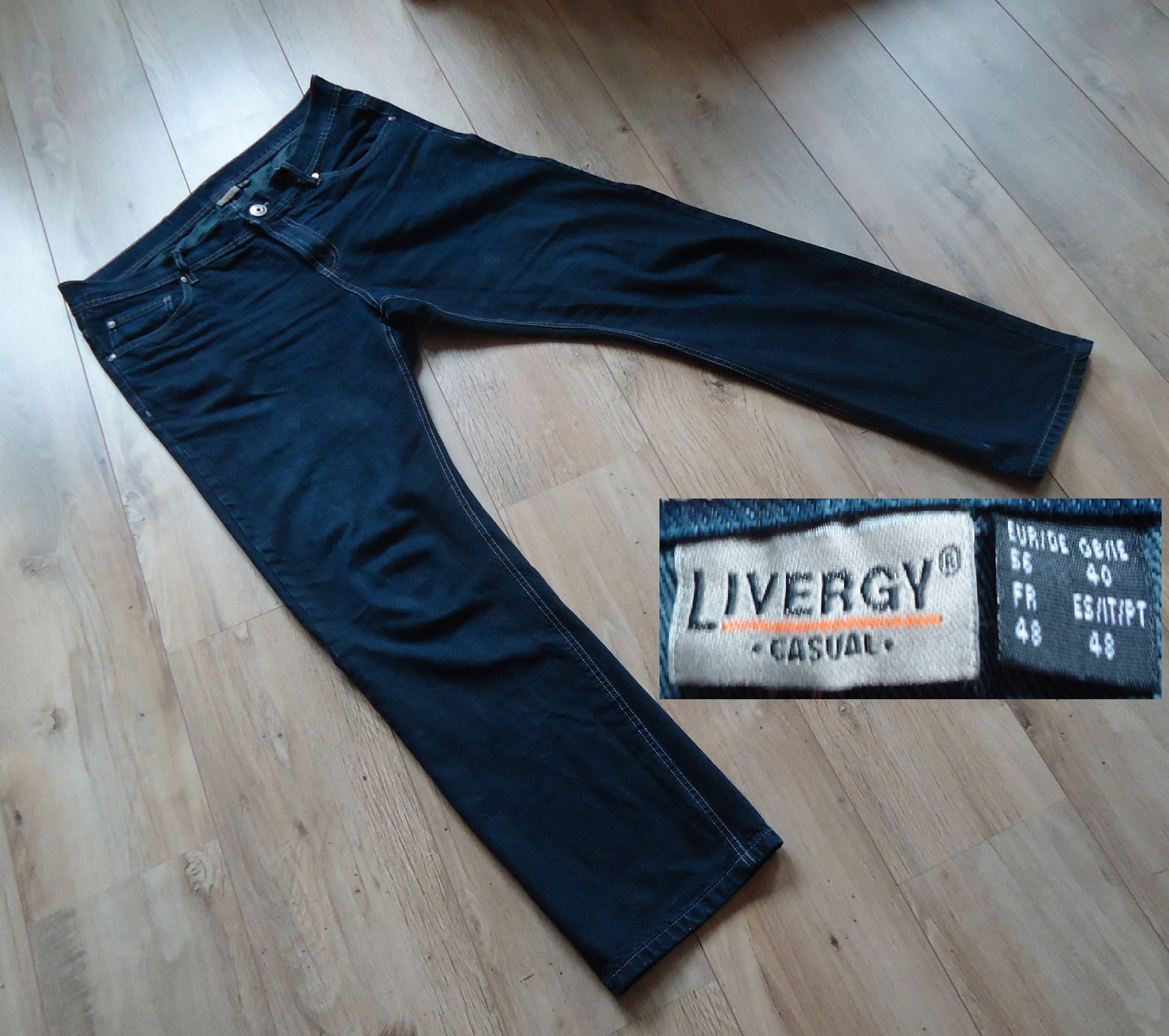 Te koop een blauwe spijkerbroek van Livergy (maat: 40). - nr. 1