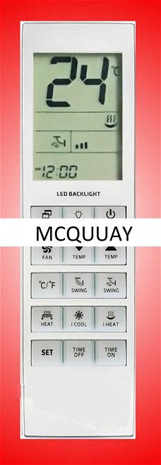 Vervangende afstandsbediening voor de airco's van Mcquuay