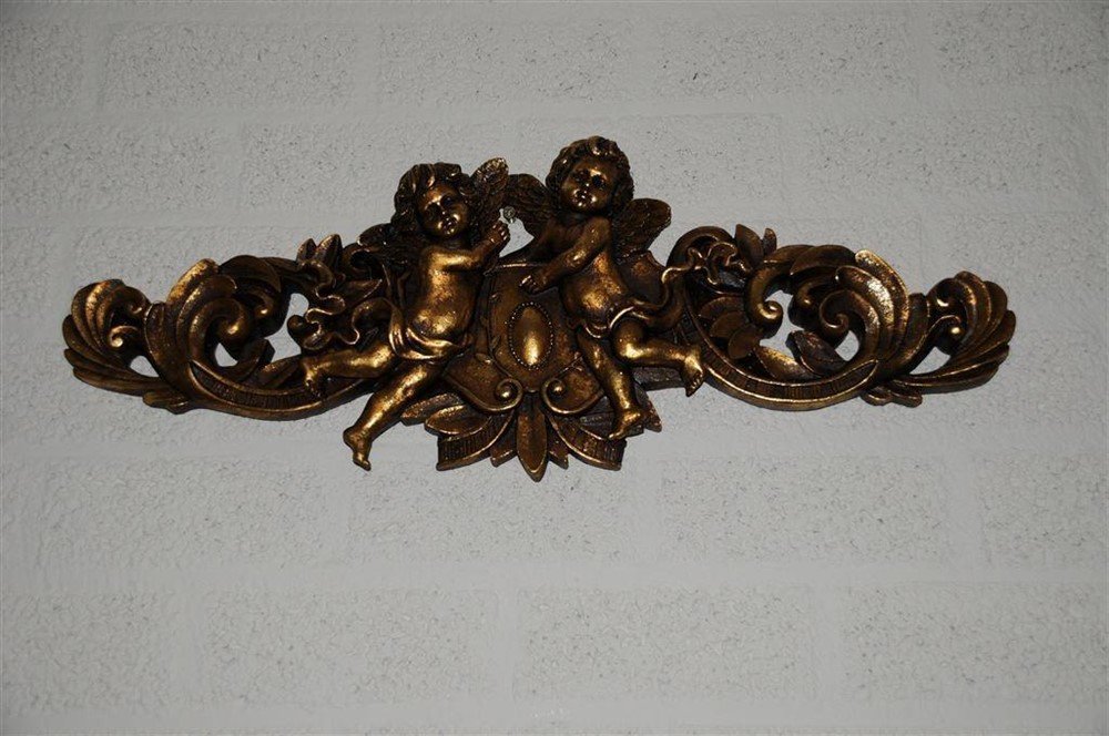 Engelen wandornament, kaststuk, polystone-goudkleur. - Afbeelding 7