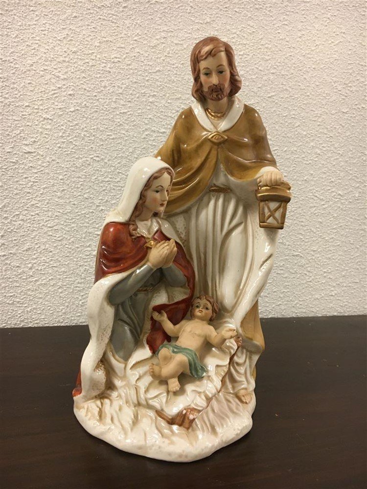 Josef en Maria met Jezus in de kribbe, porselein - Afbeelding 4