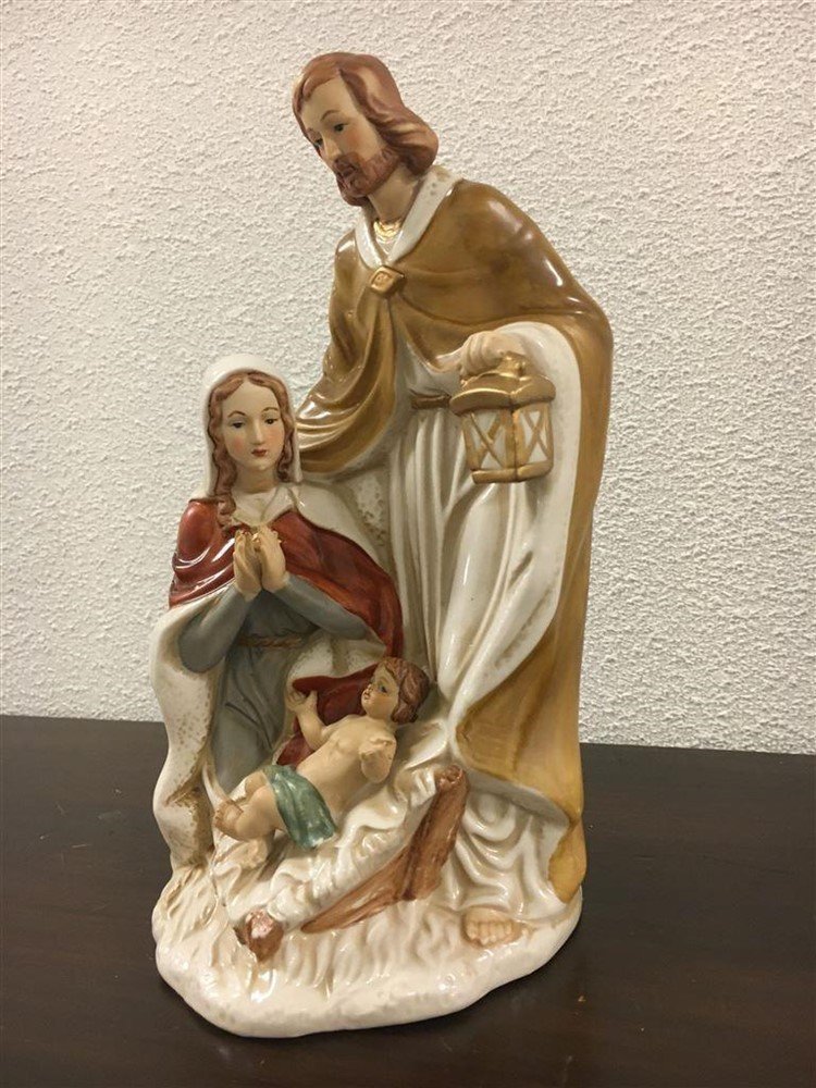 Josef en Maria met Jezus in de kribbe, porselein - Afbeelding 5