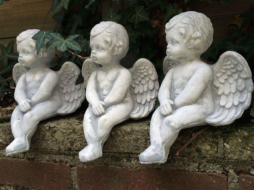 Kleine zittende Engel uit vol steen,graf Accessoires-mooi - Afbeelding 4