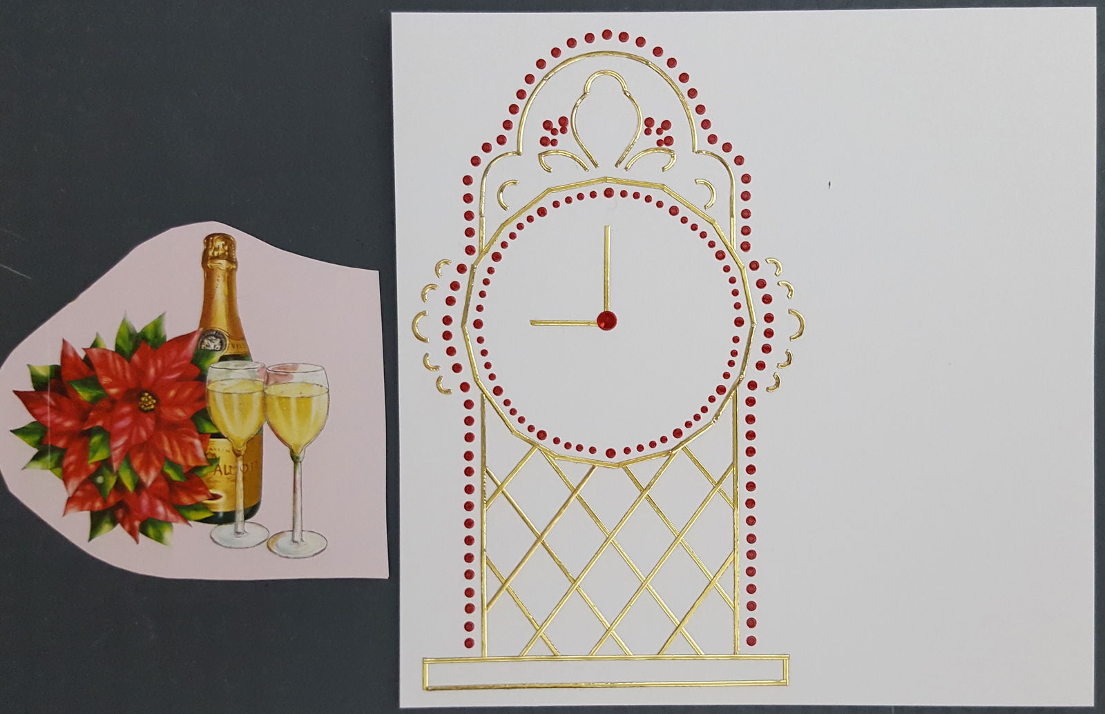 Champagne en een kerstroos bij de klok - Afbeelding 2