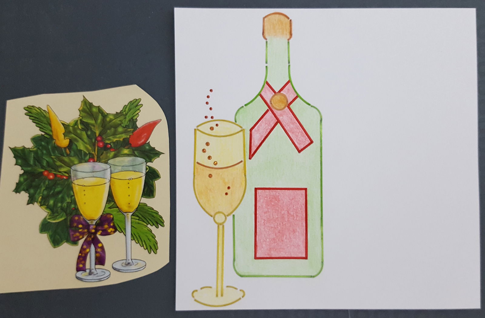 Champagne bij een kerststukje - Afbeelding 2