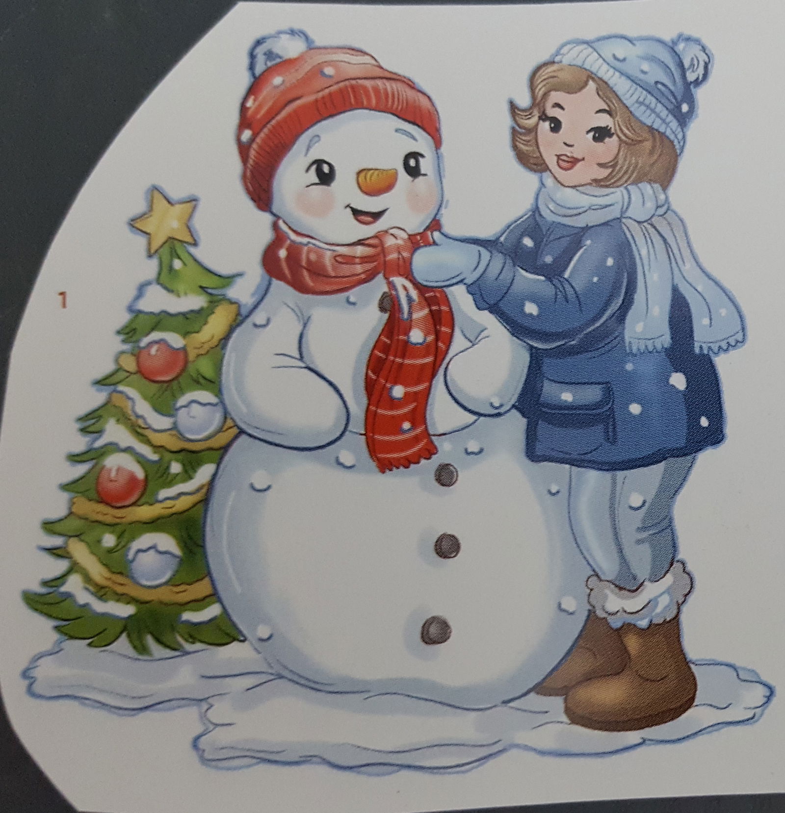 Bubbly Girl maakt een sneeuwpop bij de kerstboom - Afbeelding 3
