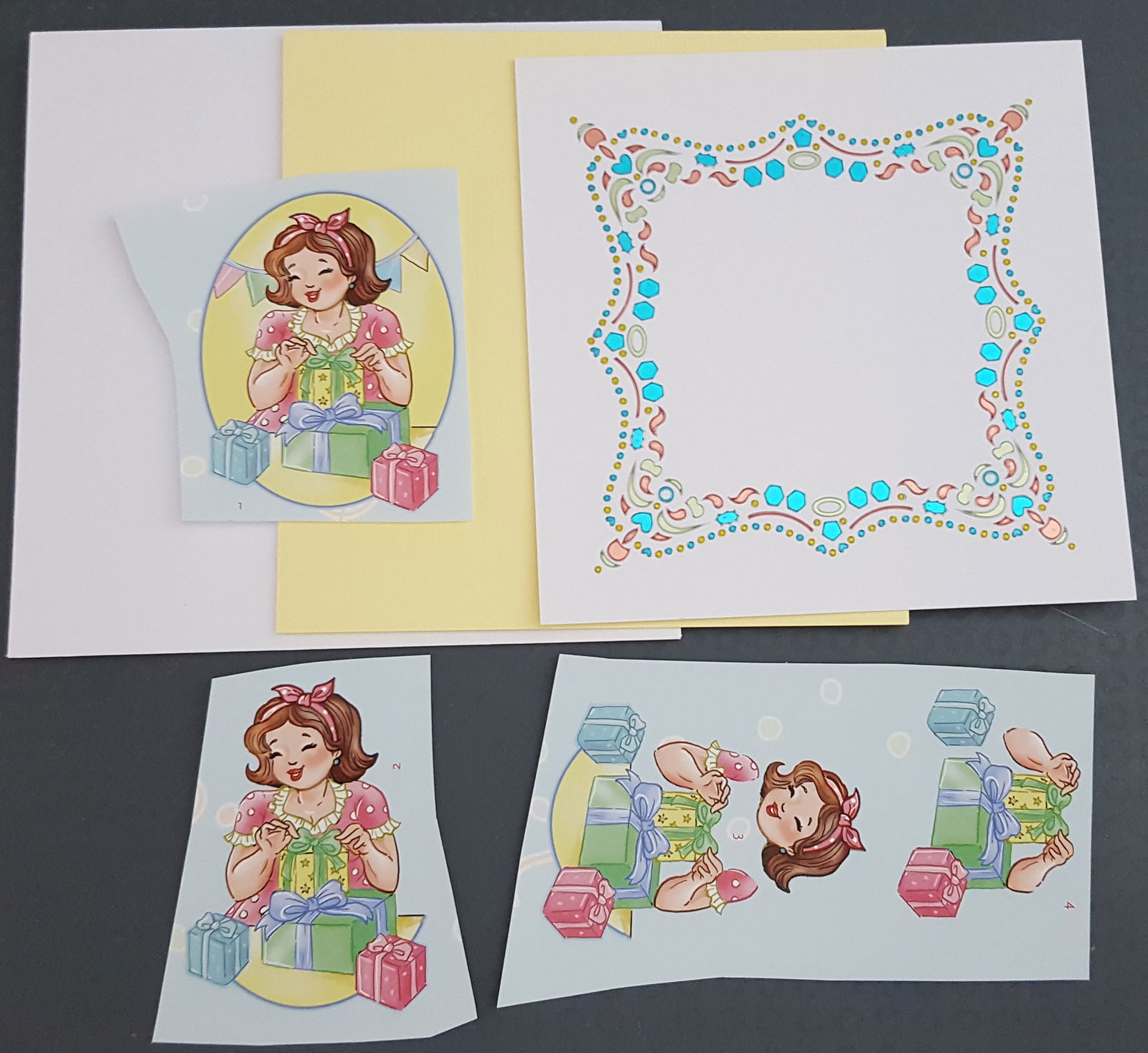 VROUWEN --- Bubbly Girl met diverse cadeaus - nr. 1