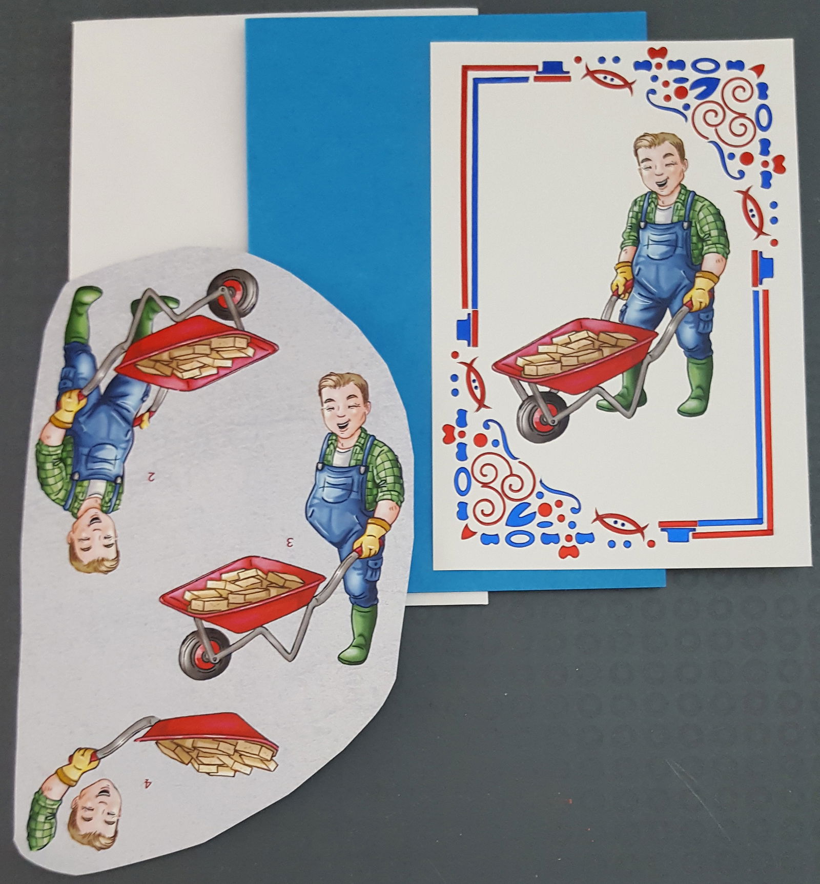 MANNEN --- Big Guy met een kruiwagen vol bakstenen - nr. 1