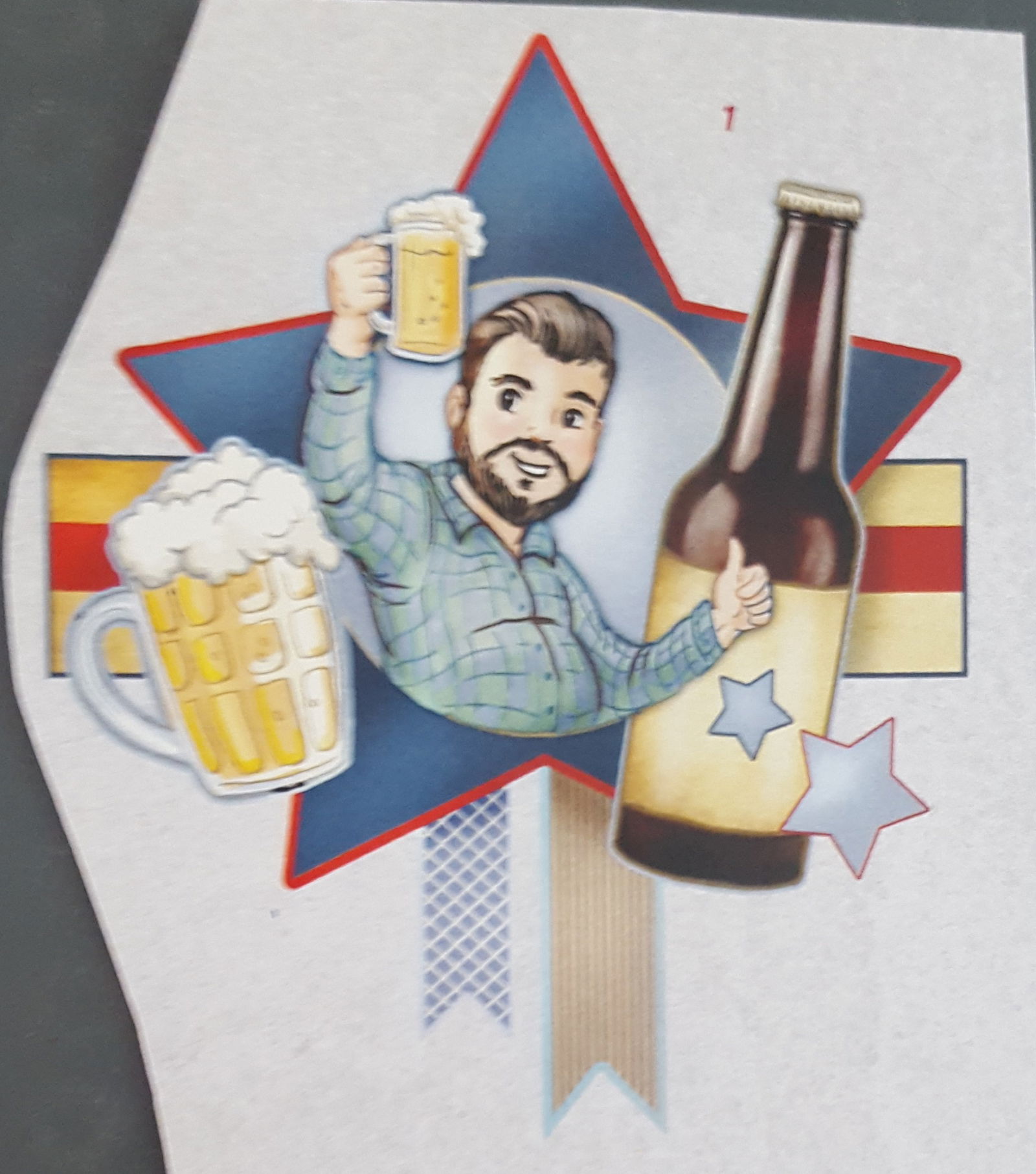 MANNEN --- Big Guy met een glas bier - Afbeelding 3