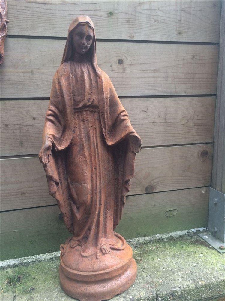 Madonna, Marie Gietijzer Figuur-tuin-graf Accessoires - Afbeelding 2