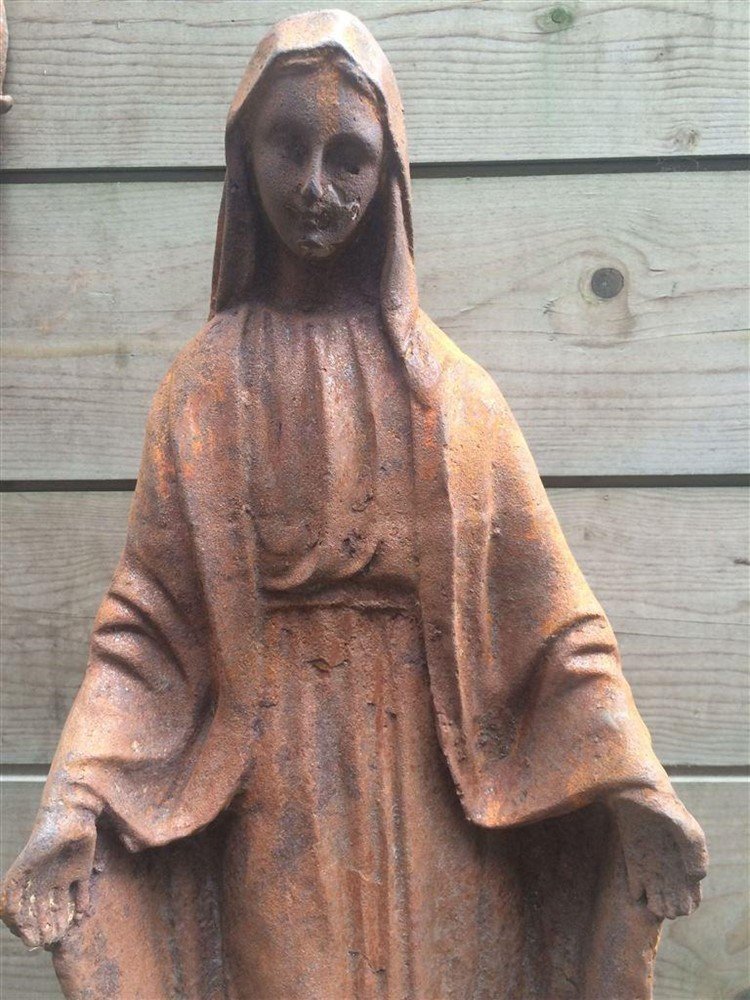 Madonna, Marie Gietijzer Figuur-tuin-graf Accessoires - Afbeelding 5
