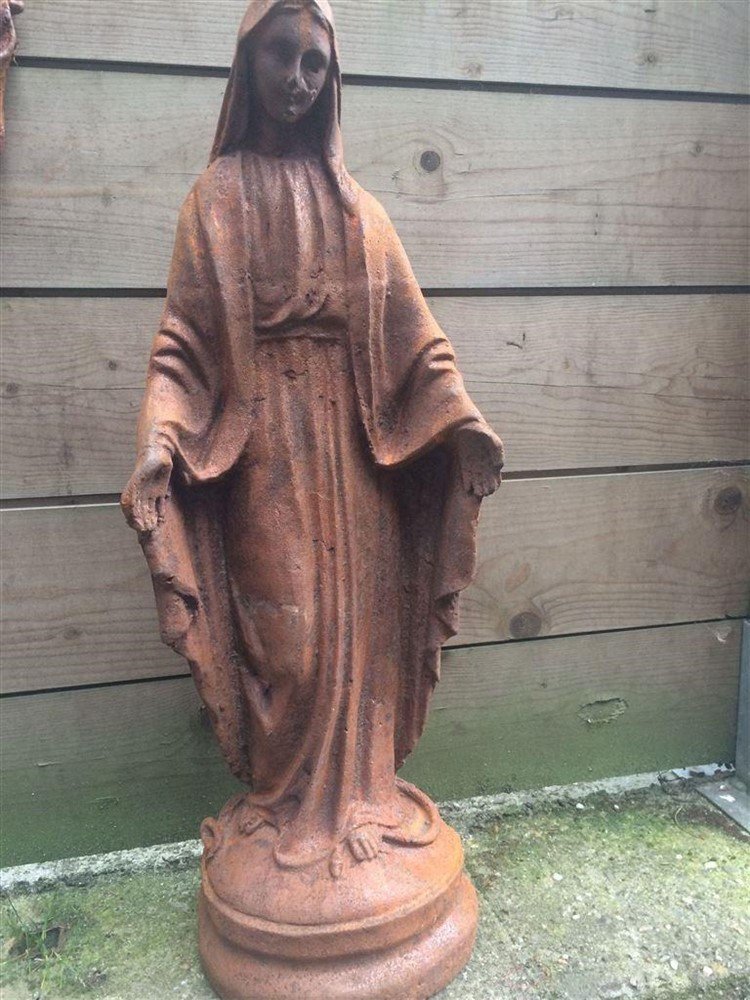 Madonna, Marie Gietijzer Figuur-tuin-graf Accessoires - Afbeelding 7