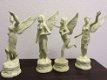 Set van 4 gietijzeren engelen,graf- wit -decoratie - 3 - Thumbnail
