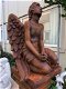 Uniek oxid Engelbeeld, knielende grote Engel,tuinbeeld - 3 - Thumbnail