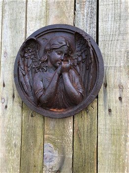 Wandornament engel, gietijzer-old -rust,tuin decoratie - 6