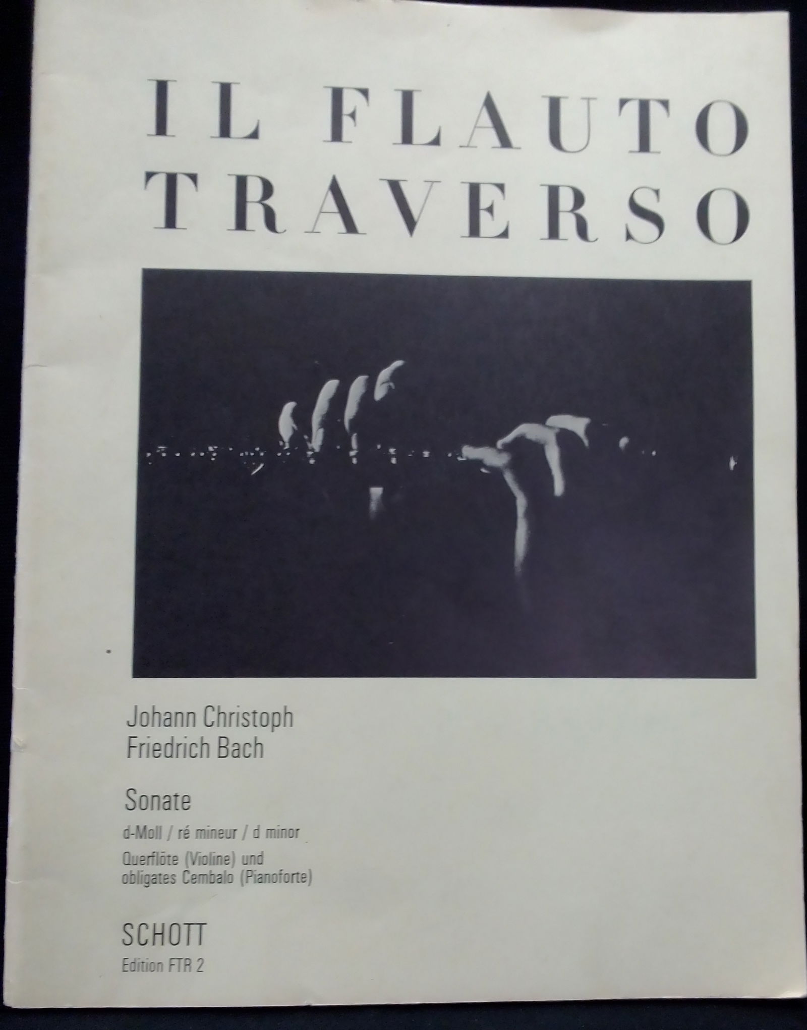 Piano/Dwarsfluit/viool sonate J.C.F. Bach,nst,uitg. B.Schott - nr. 1