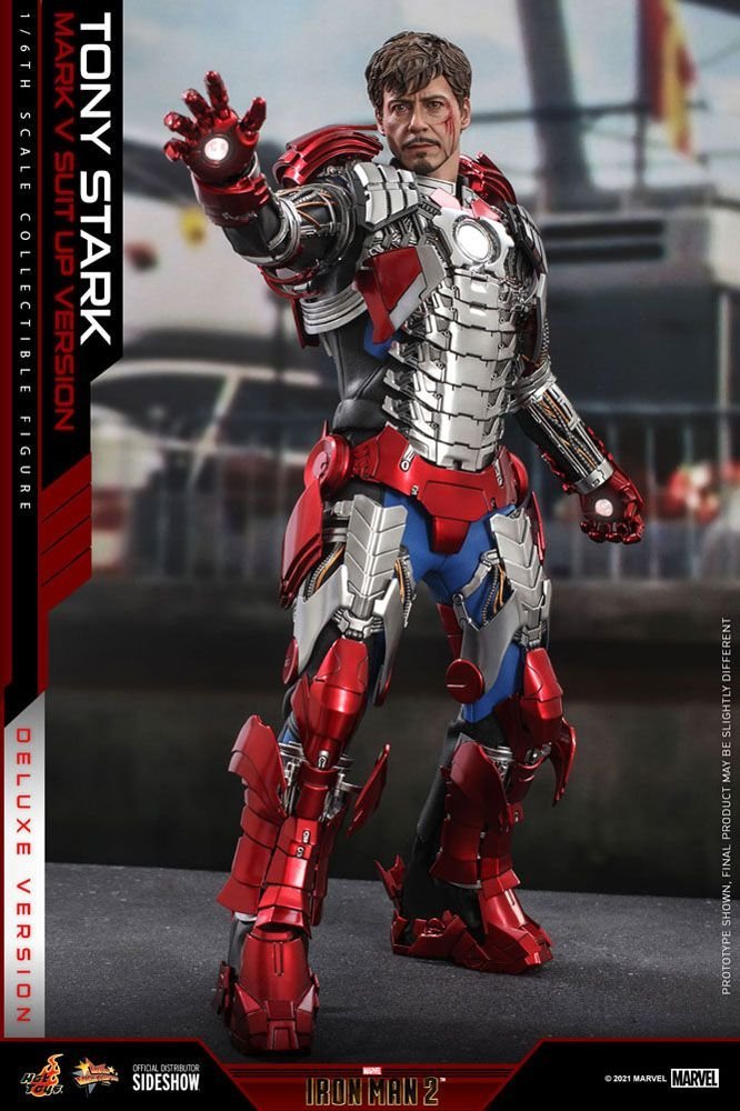 Hot Toys Iron Man 2 Tony Stark Mark V Suit up version Deluxe MMS600 - Afbeelding 6