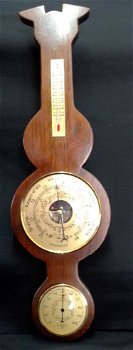 Rustieke Banjo Baro-/hygro-/thermometer, nst, 57.5 cm, zgst - 0