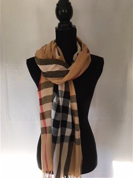 Burberry achtige sjaal bruin - 1
