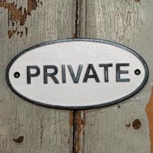 Bordje- PRIVATE - voor op de deur - kado -prive - nr. 1