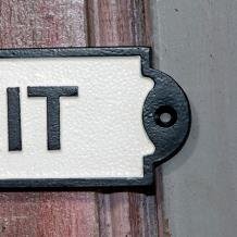 Bordje emaille - EXIT - voor op de deur - kado-katoor - Afbeelding 3