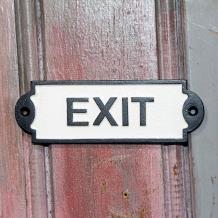 Bordje emaille - EXIT - voor op de deur - kado-katoor - Afbeelding 4