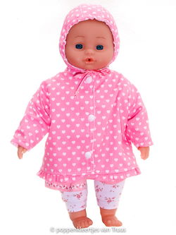 Hema pop 40 cm Jasje roze/witte hartjes