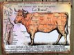 Metalen schild met een rund-vleesverdeling-koe-bord - 4 - Thumbnail