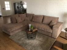 Forse nieuwe taupe rib stoffen hoekbank model-nieuw bank - Afbeelding 2