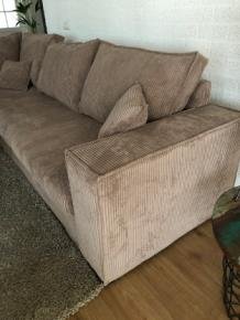 Forse nieuwe taupe rib stoffen hoekbank model-nieuw bank - Afbeelding 3