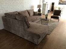 Forse nieuwe taupe rib stoffen hoekbank model-nieuw bank - Afbeelding 5