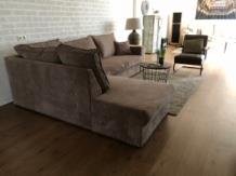 Forse nieuwe taupe rib stoffen hoekbank model-nieuw bank - Afbeelding 6