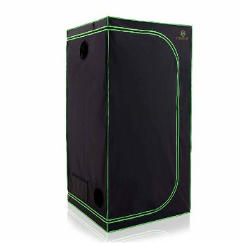 Kweektent Strattore 80x80x180 cm zwart - groen - 0