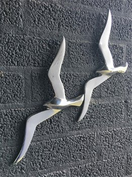 Paar silhouette meeuwen-meeuw-vogel-alluminium - 4