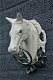 Paardenhoofd met ring, gietijzer-wit-paard-deco-tuin - 0 - Thumbnail