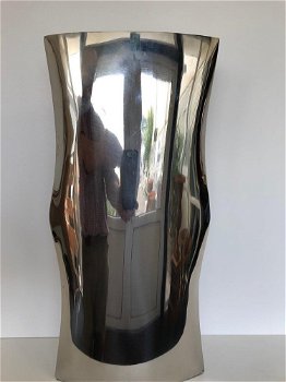 Platte grote vaas nikkel, mooi apart ontwerp-nikkel-vaas - 2