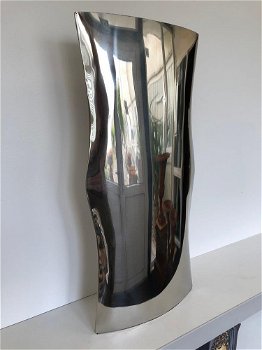 Platte grote vaas nikkel, mooi apart ontwerp-nikkel-vaas - 3