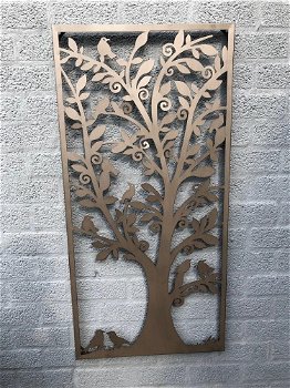 Prachtig rechthoekig-wandornament-vogels- boom-deco - 4