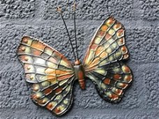 Prachtige cast iron wandvlinder in kleur divers-vlinder