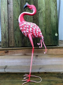 Prachtige grote forse metalen flamingo-flamingo-vogel - 1