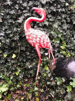 Prachtige grote forse metalen flamingo-flamingo-vogel - 2